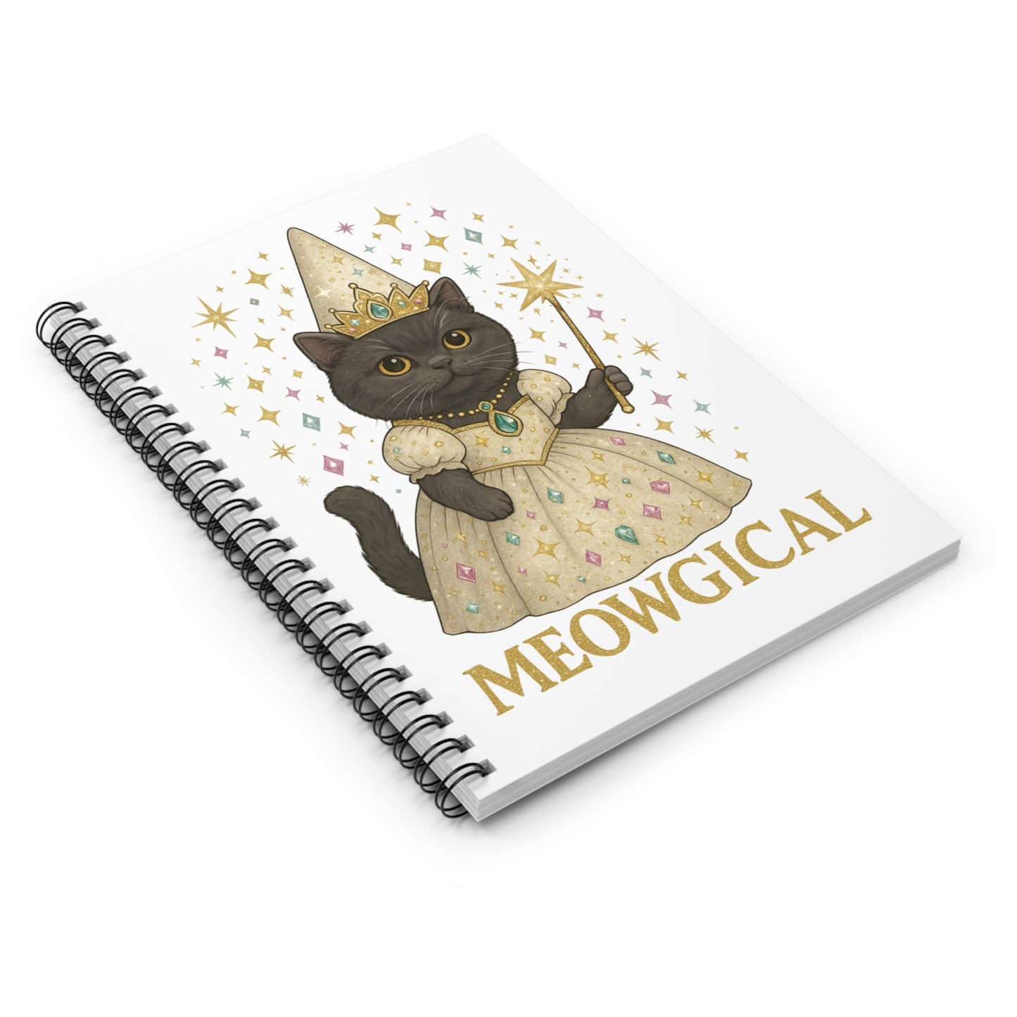 Magical Cat Spiral Notebook - Meowgical Design, Cute Cat Gifts, Journaling for Cat Lovers, Writing, School Supplies, Stationery