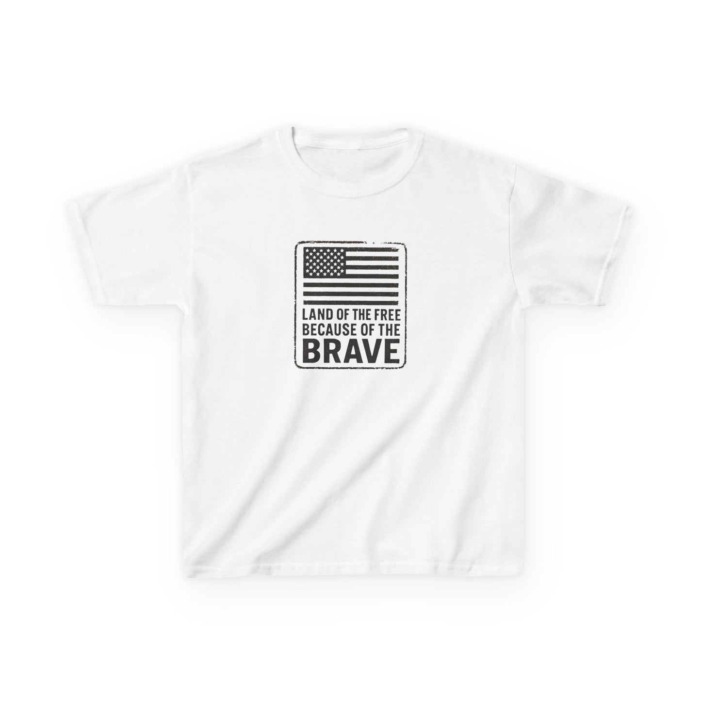 Patriotic Kids Tee - Land of the Free, Brave American Pride Shirt, Independence Day Gift, Memorial Day Outfit, Children's Casual Wear