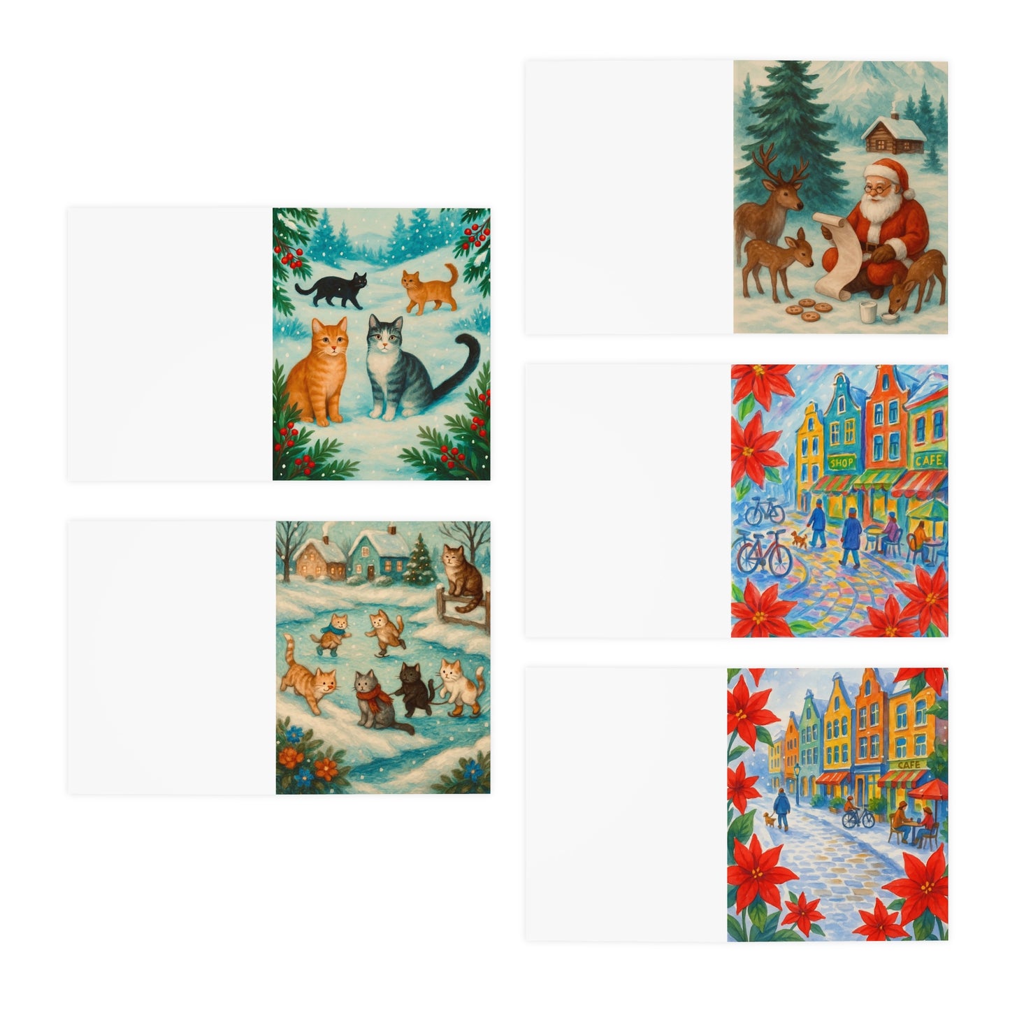 Festive Greeting Cards (5-Pack) - Christmas, Holiday, Birthday, Thank You, and Seasonal Celebrations