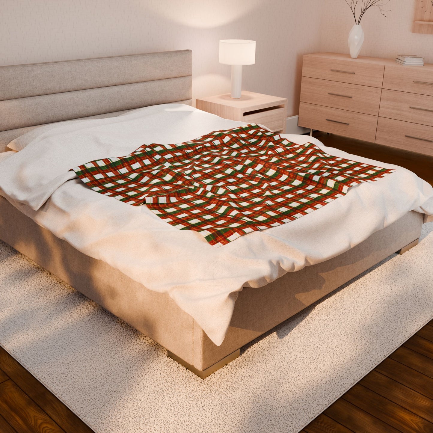 Cozy Festive Velveteen Plush Blanket, Holiday Decor, Winter Warmth, Gift for Him/Her, Snuggly Throw Blanket, Christmas Home Decoration