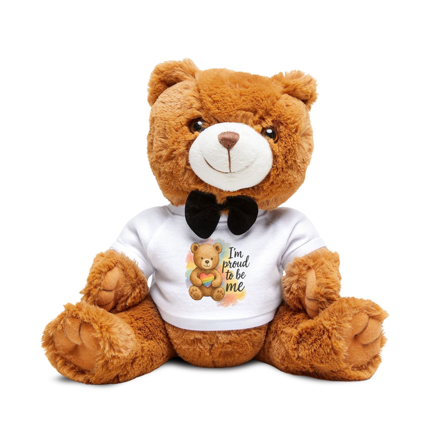 Proud Bear Plush Toy, Soft Teddy Bear with Customizable T-Shirt, Adorable Gift for Kids, Baby Showers, Birthdays, and Celebrations