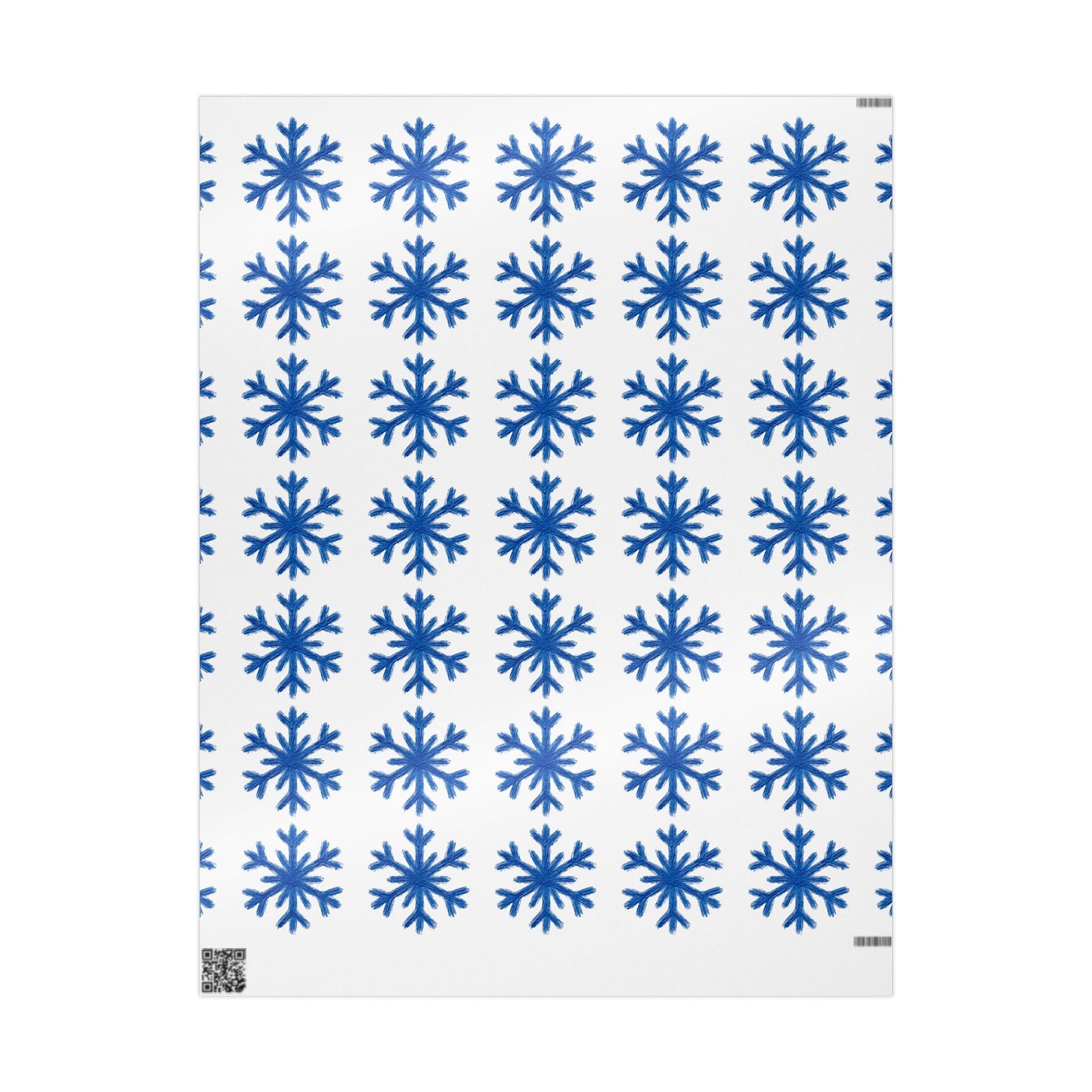 Elegant Gift Wrap Paper for Holidays, Special Occasions, Birthdays, Unique Wrapping, Floral Design, Blue Snowflake Patterns