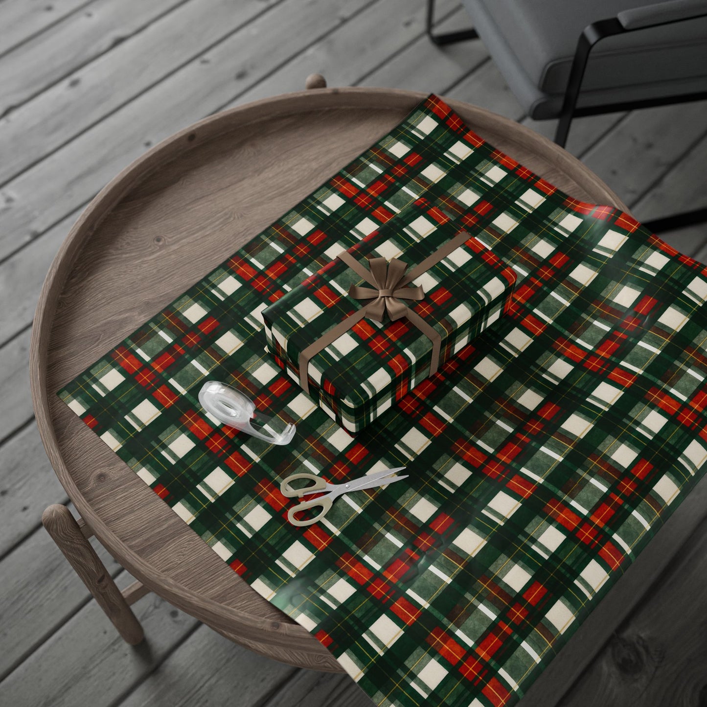 Christmas Gift Wrapping Paper, Holiday Wrapping Supplies, Festive Plaid Gift Wrap, Christmas Decor, Seasonal Paper Rolls