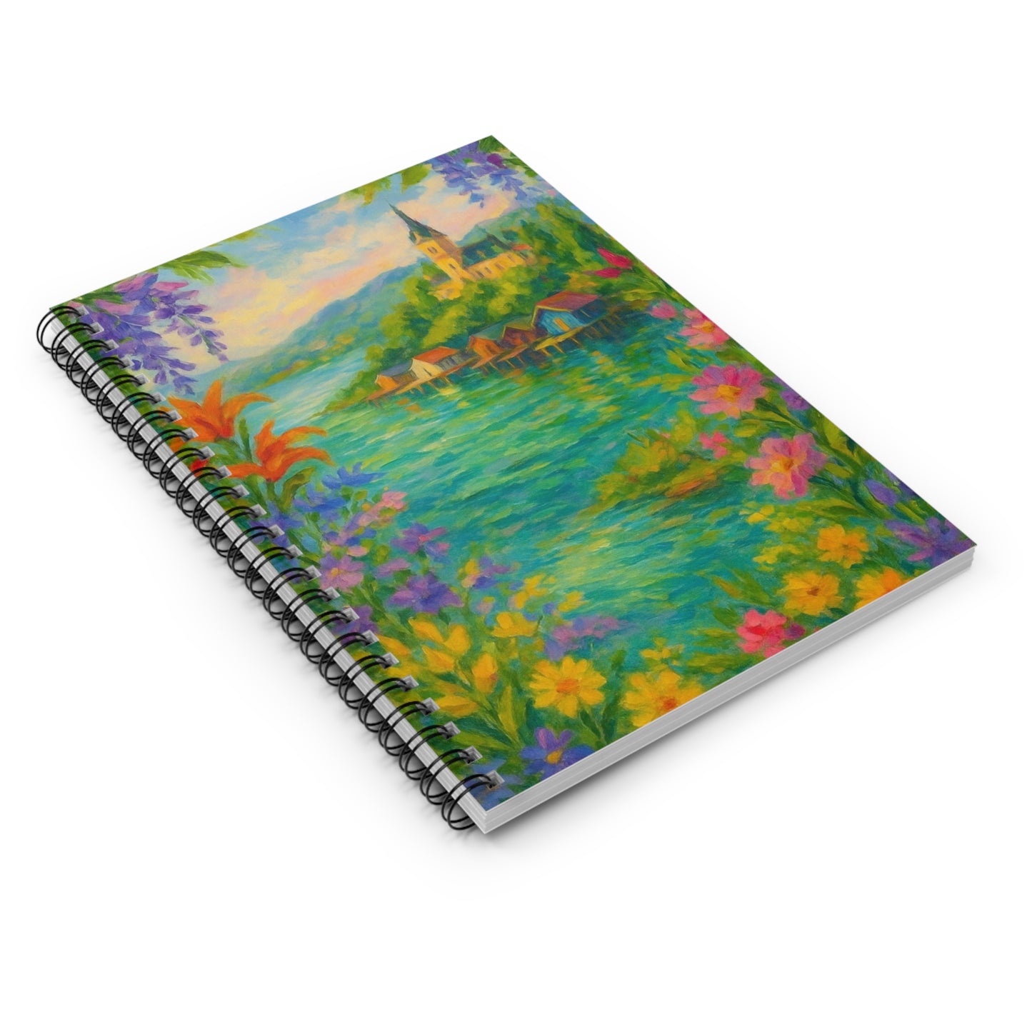 Beautiful Floral Ruled Spiral Notebook, Journal, Sketchbook, Gift for Writers, Nature Lovers, Home Office Decor