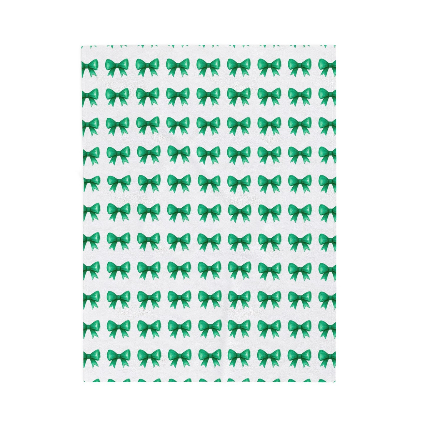 Green Bow Blanket – Cozy Decorative Throw, Ideal for Kids, Perfect Baby Shower Gift, Living Room Accent, Holiday Comfort