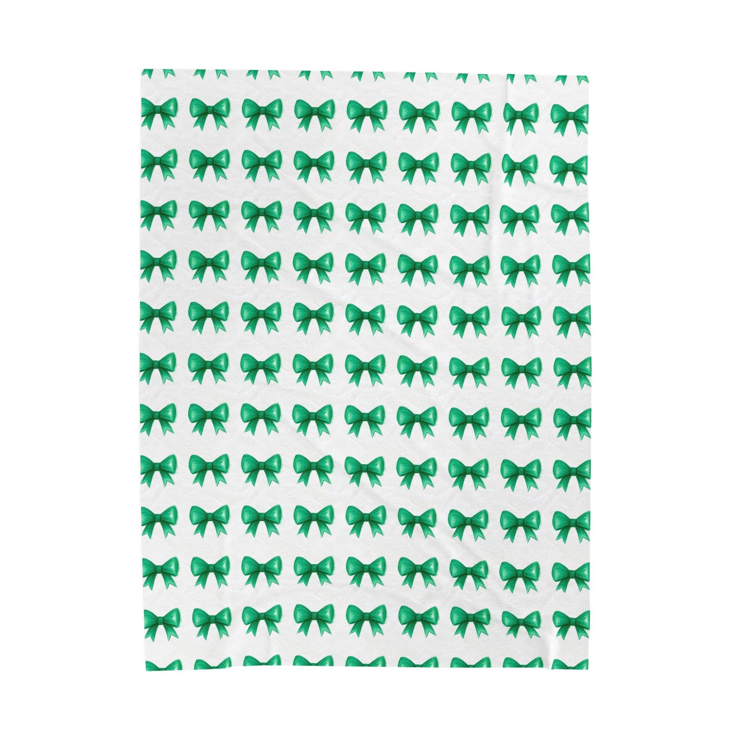 Green Bow Blanket – Cozy Decorative Throw, Ideal for Kids, Perfect Baby Shower Gift, Living Room Accent, Holiday Comfort