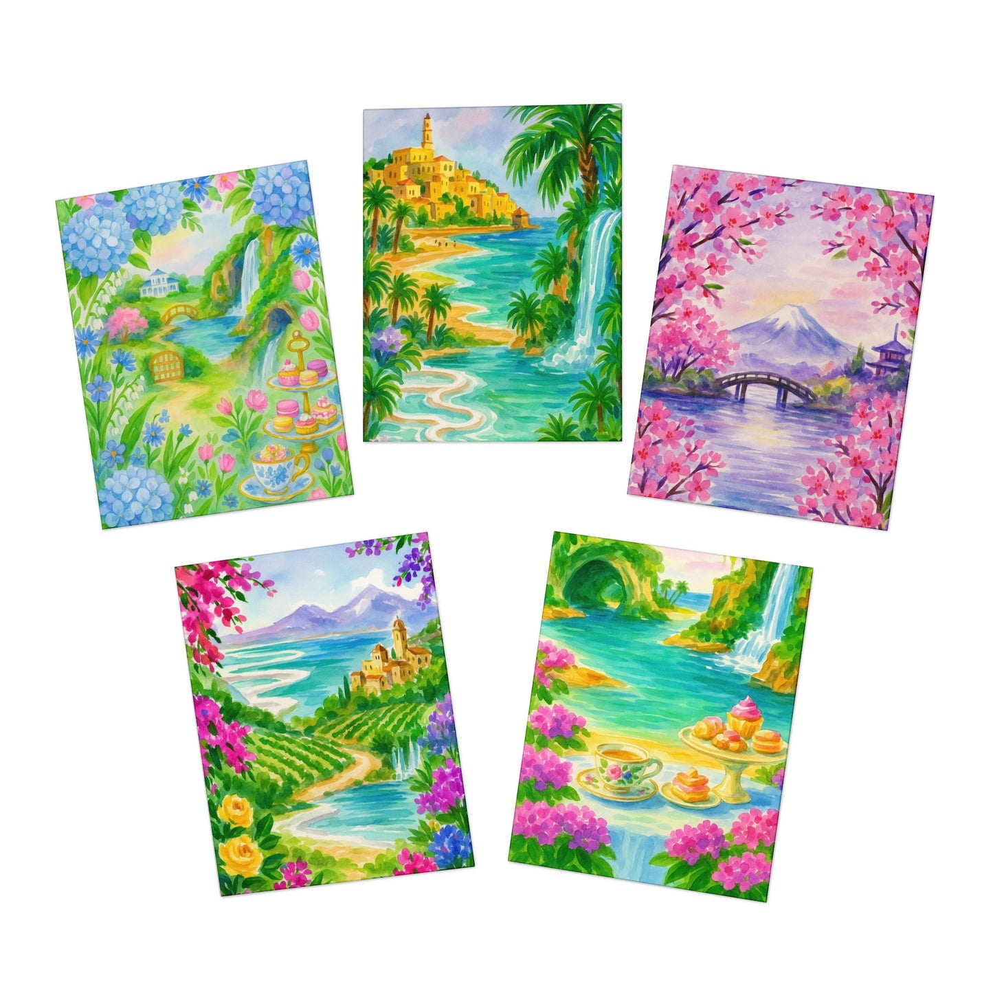 Vibrant Greeting Cards Set for All Occasions, Art Cards, Note Cards, Stationery, Birthday Cards, Thank You Cards