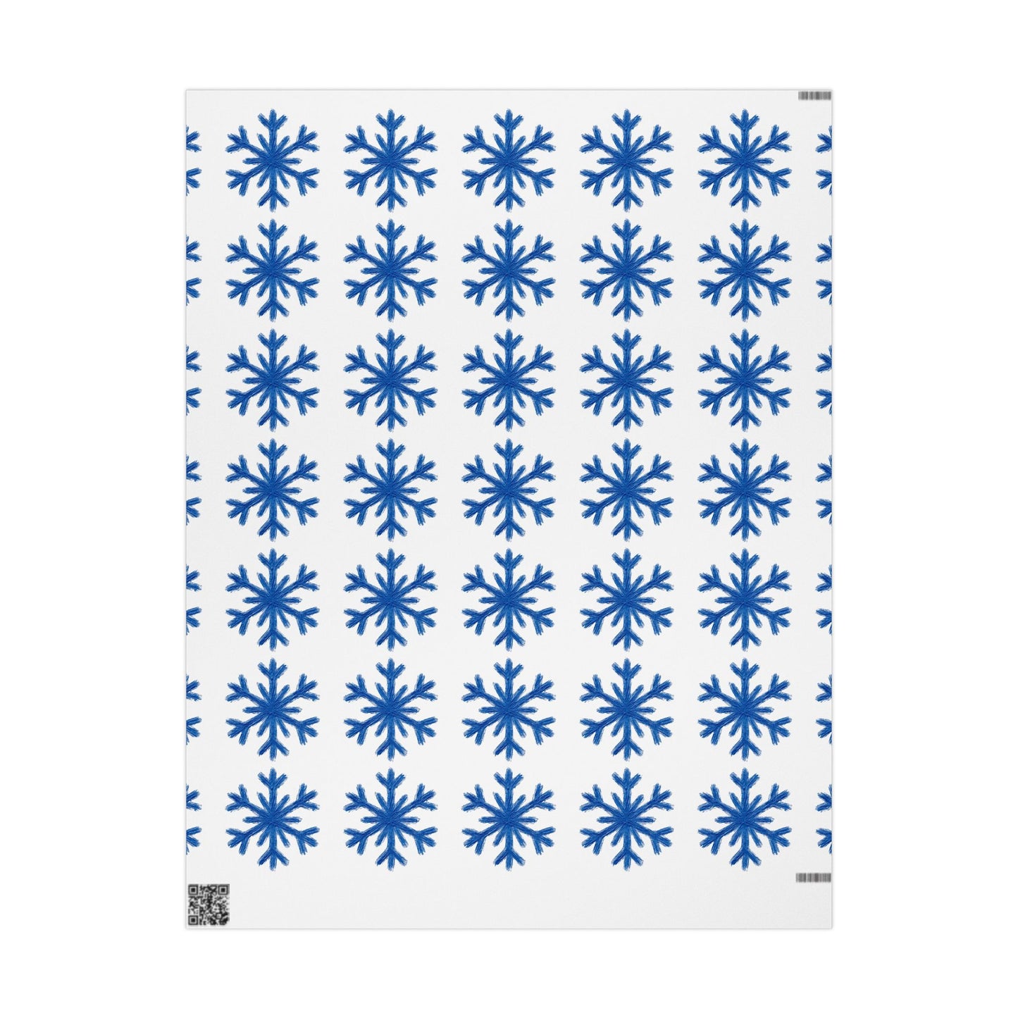 Elegant Gift Wrap Paper for Holidays, Special Occasions, Birthdays, Unique Wrapping, Floral Design, Blue Snowflake Patterns