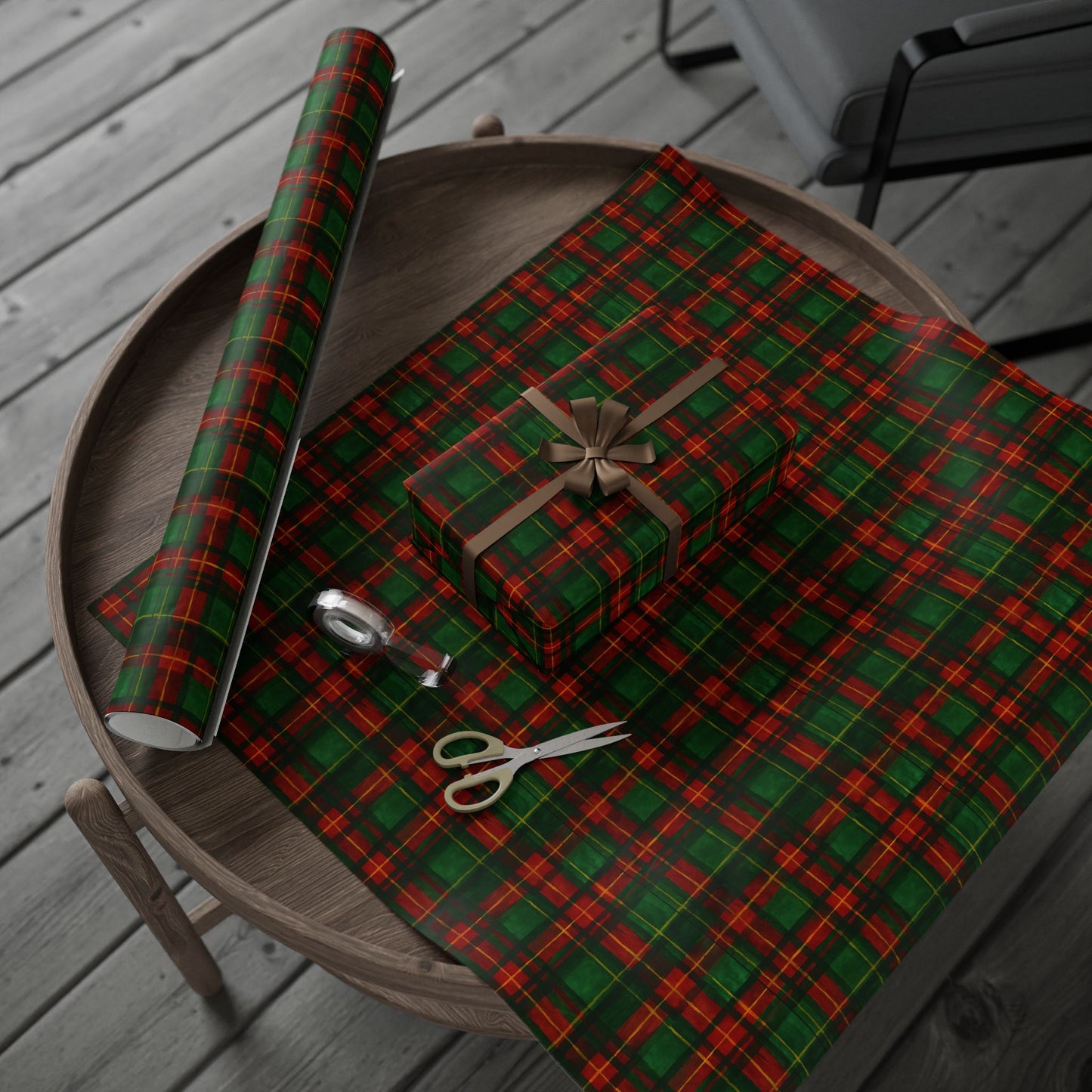 Festive Plaid Wrapping Paper - Holiday Gift Wrap for Christmas, Birthdays, Anniversaries, Eco-Friendly, Wrapping Supplies, Seasonal Decor