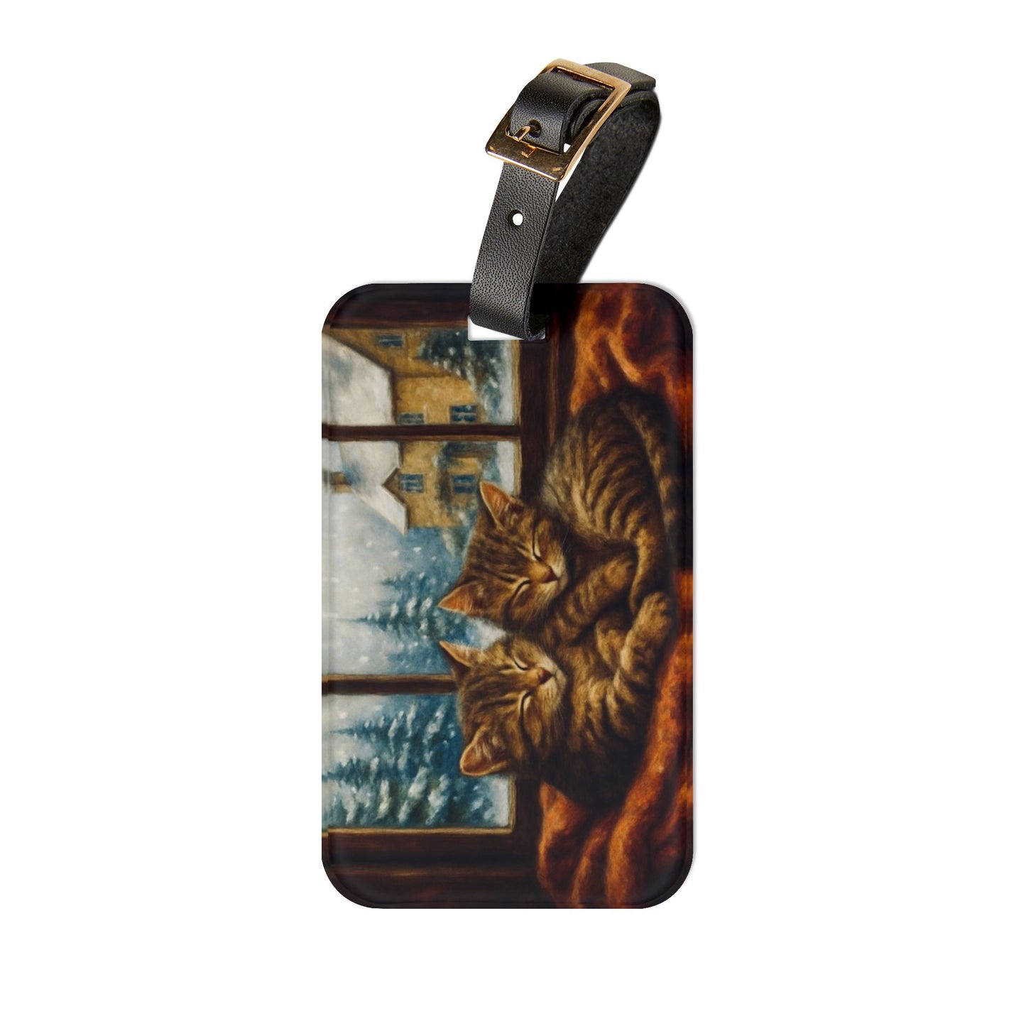 Cozy Cat Luggage Tag | Cat Lover's Travel Accessory | Pet-Themed Gift | Holiday Travel Essentials | Cat-Inspired Bag Tag | Unique Travel Tag