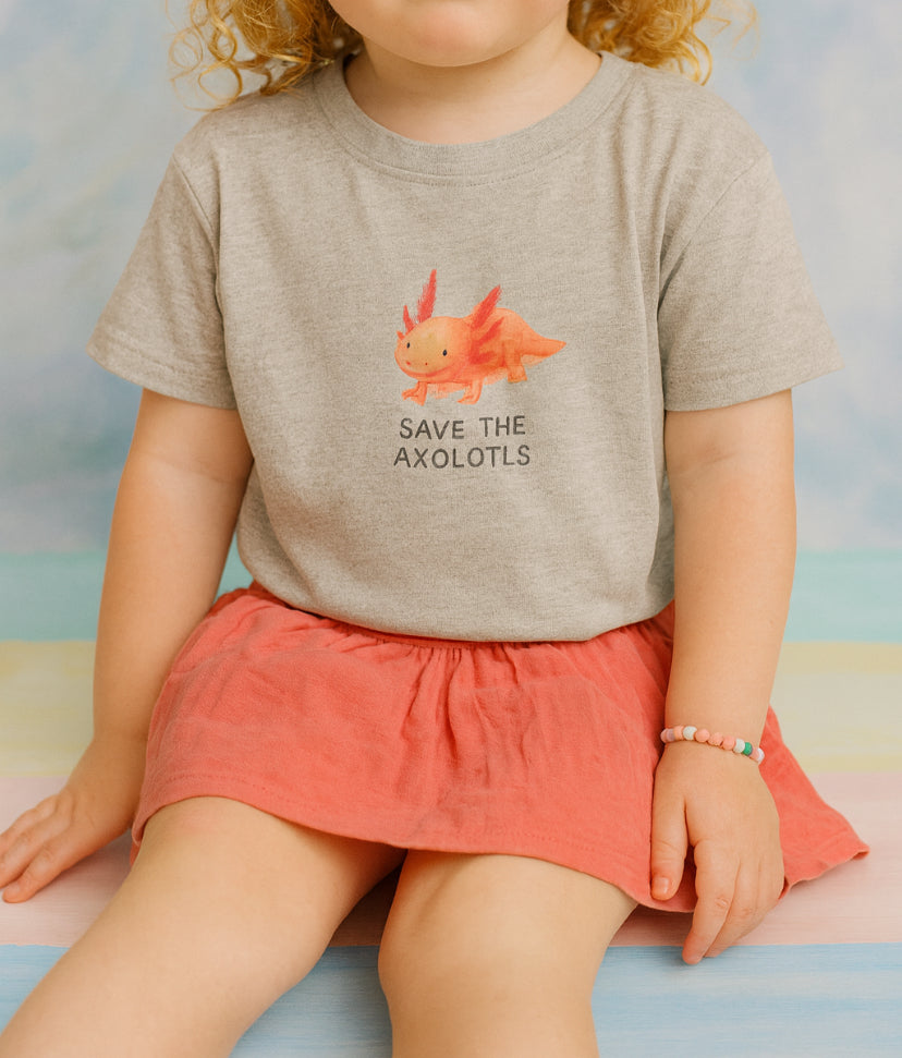 Save the Axolotls Baby Tee, Cute Infant T-Shirt, Animal Lovers Gift, Eco-Friendly Kids Clothing, Baby Shower Present