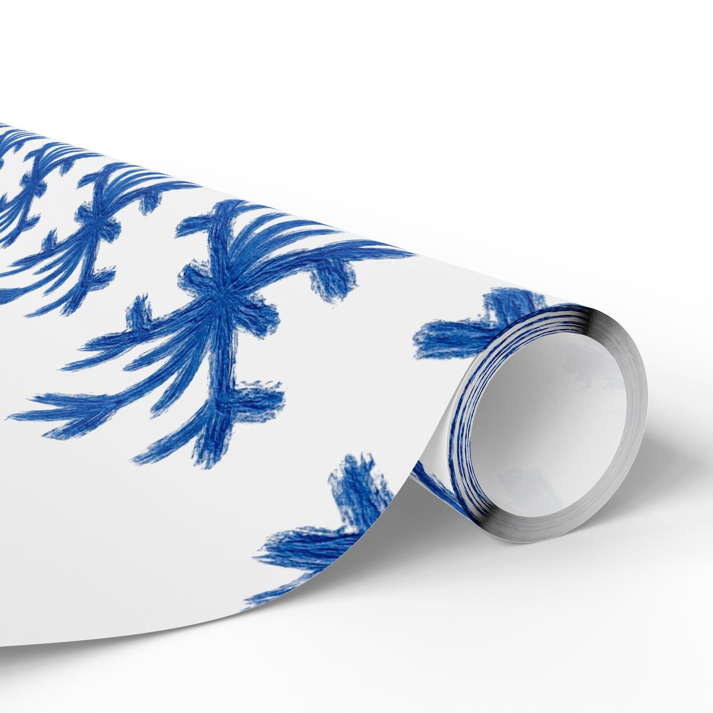 Elegant Gift Wrap Paper for Holidays, Special Occasions, Birthdays, Unique Wrapping, Floral Design, Blue Snowflake Patterns