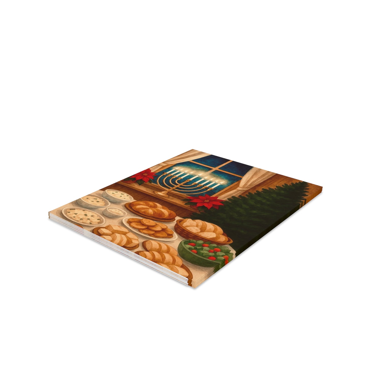Festive Holiday Greeting Cards - Celebrate Hanukkah and Christmas with Cheer, 8/16/24 Packs, Perfect for Sending Warm Wishes