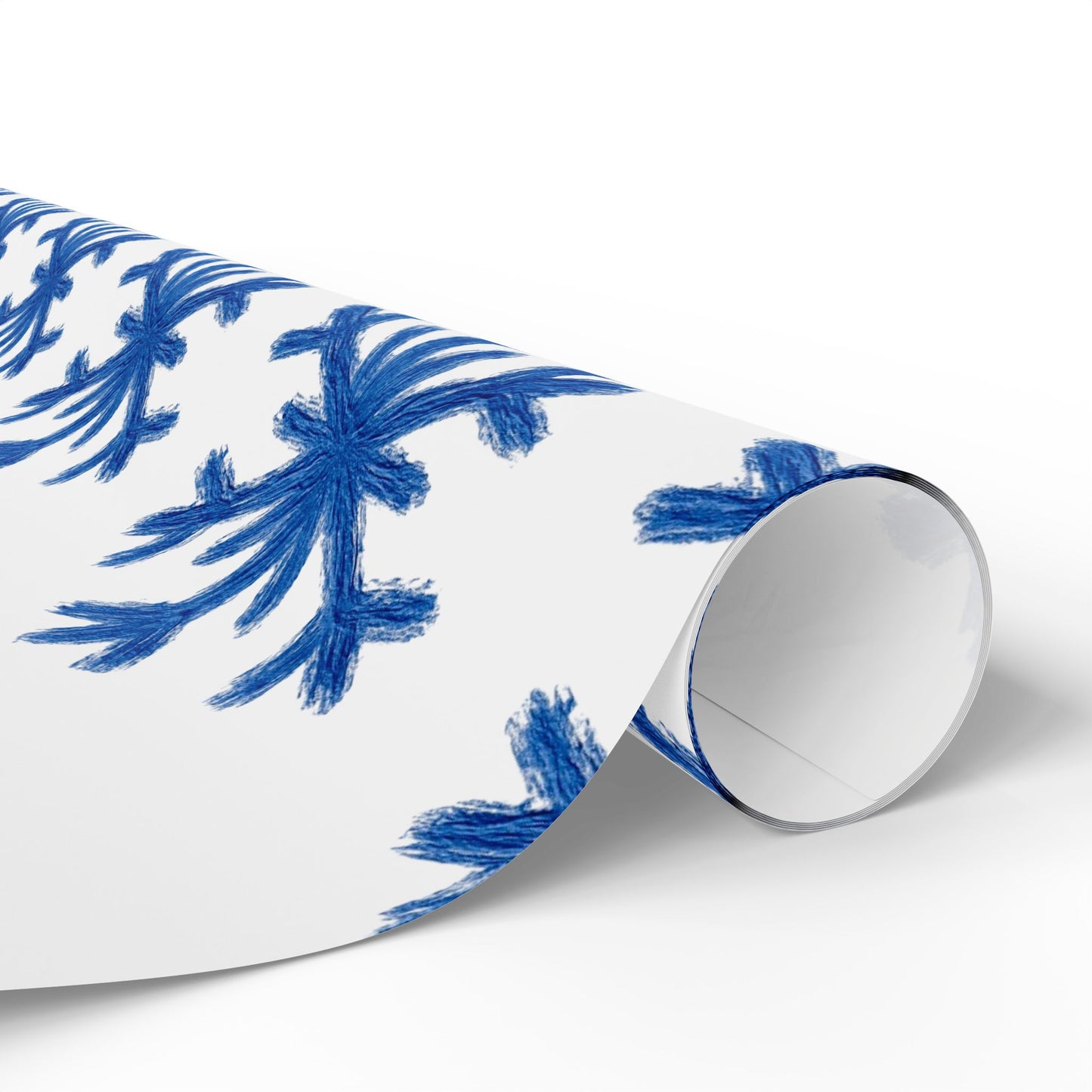 Elegant Gift Wrap Paper for Holidays, Special Occasions, Birthdays, Unique Wrapping, Floral Design, Blue Snowflake Patterns