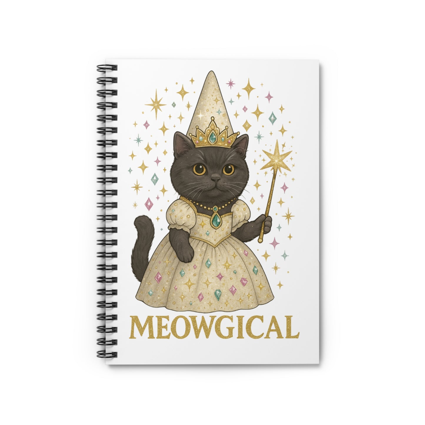 Magical Cat Spiral Notebook - Meowgical Design, Cute Cat Gifts, Journaling for Cat Lovers, Writing, School Supplies, Stationery