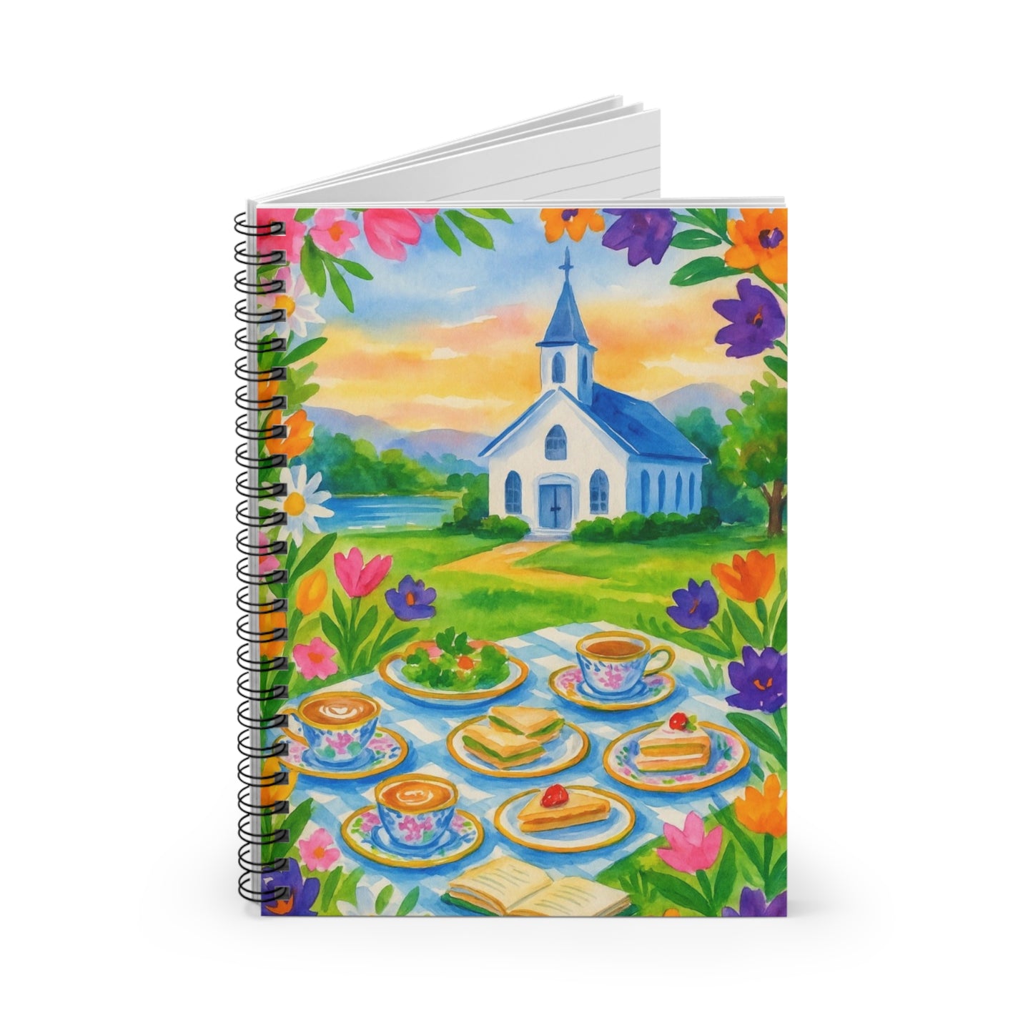 Whimsical Floral Spiral Notebook - Perfect for Journaling, Note-taking, Gifts, Stationery Lovers, Spring Celebrations