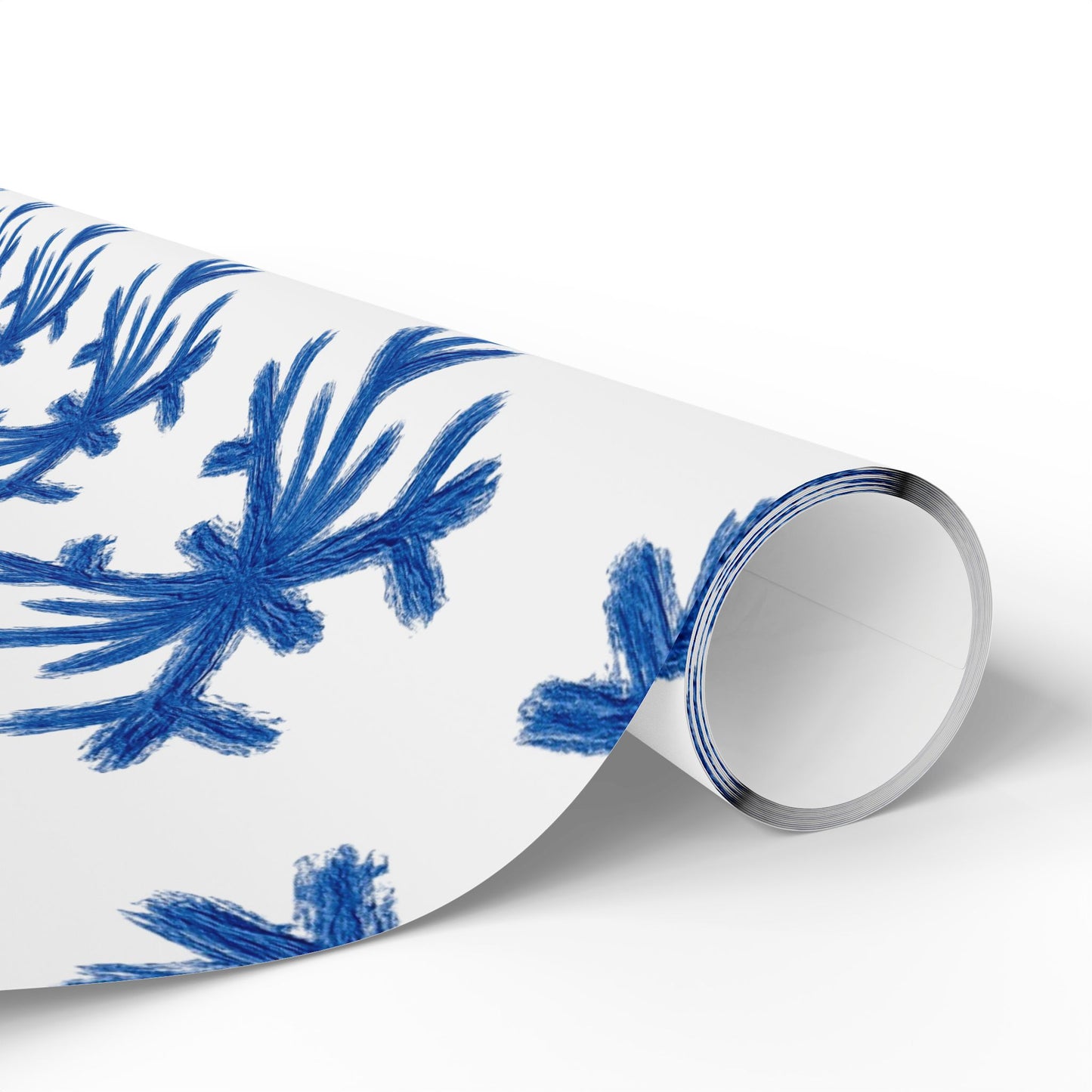 Elegant Gift Wrap Paper for Holidays, Special Occasions, Birthdays, Unique Wrapping, Floral Design, Blue Snowflake Patterns