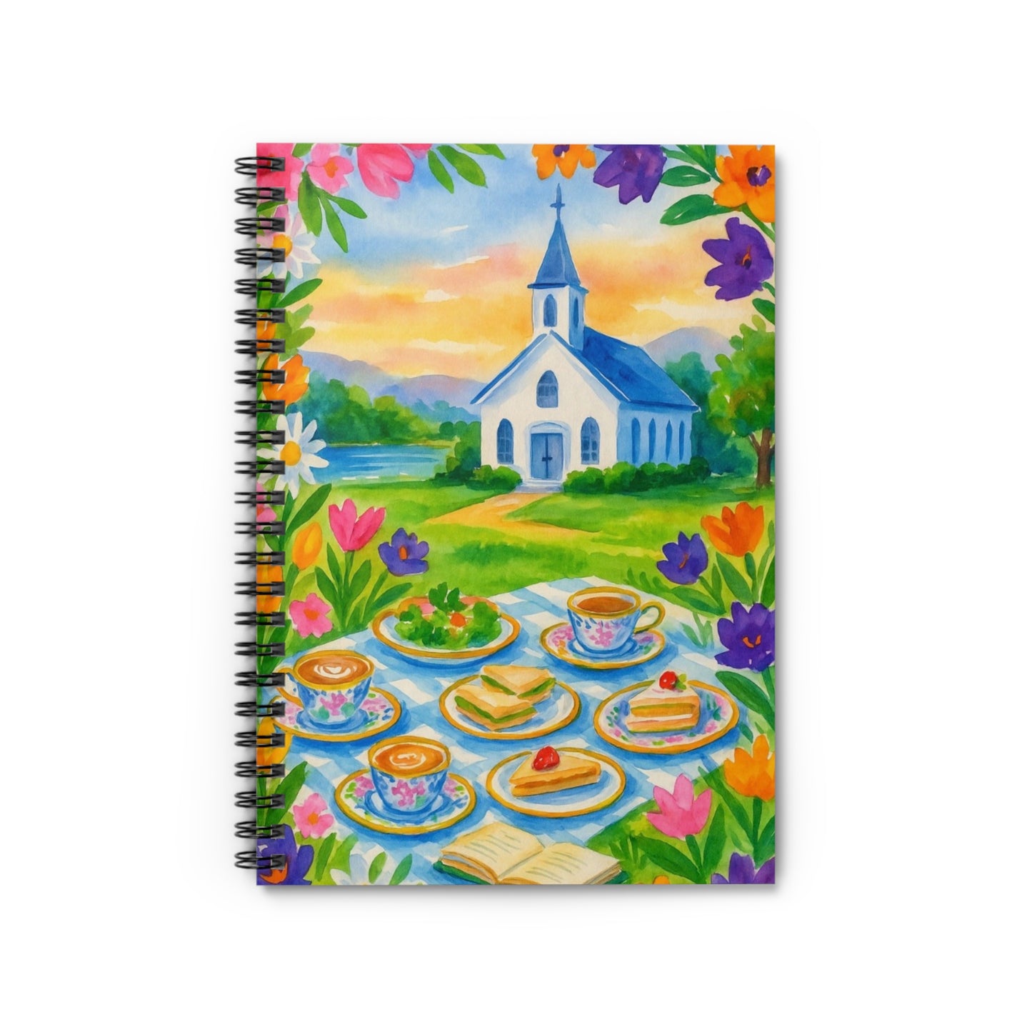 Whimsical Floral Spiral Notebook - Perfect for Journaling, Note-taking, Gifts, Stationery Lovers, Spring Celebrations