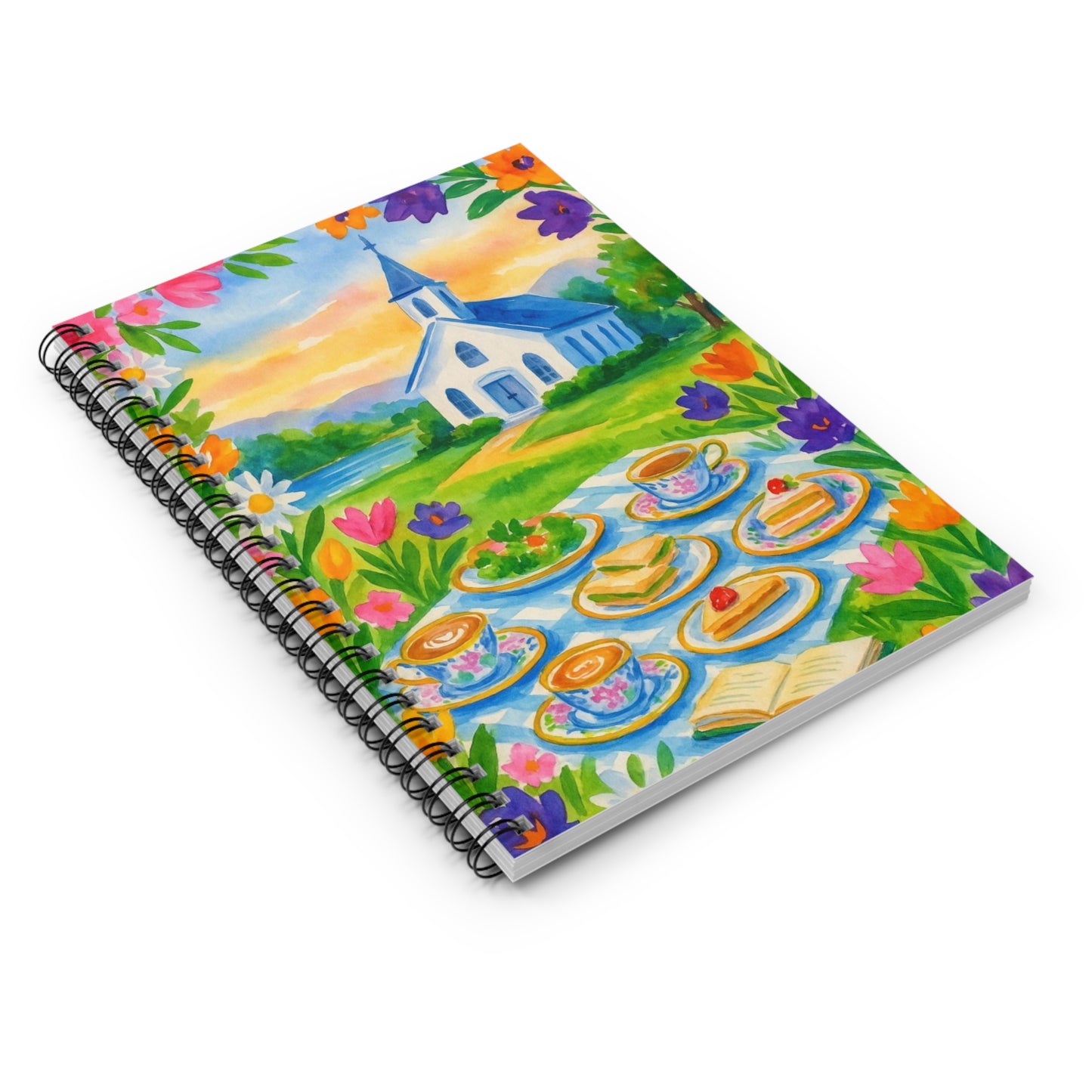Whimsical Floral Spiral Notebook - Perfect for Journaling, Note-taking, Gifts, Stationery Lovers, Spring Celebrations