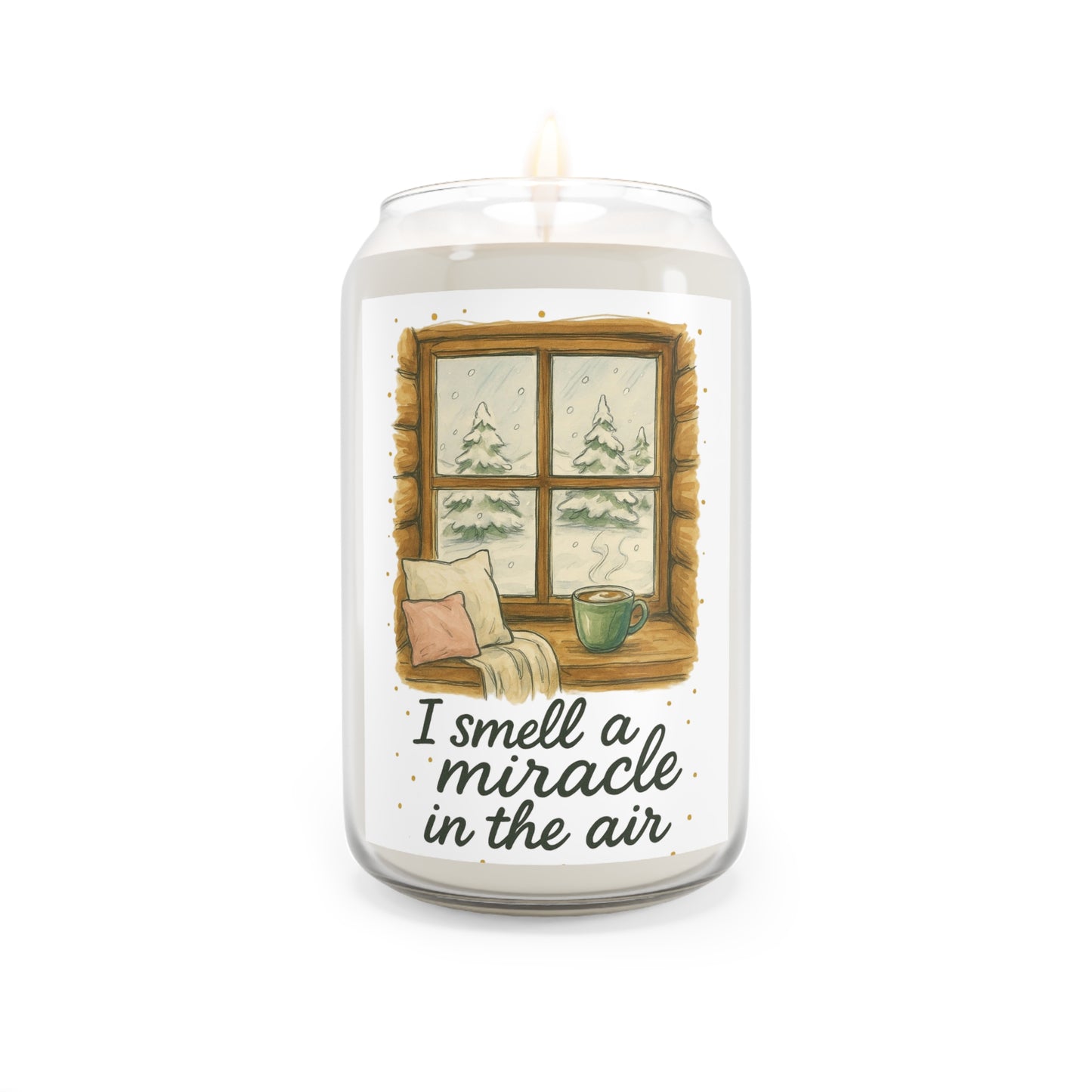 Cozy Scented Soy Candle, Holiday Gift, Home Decor, Relaxation, I Smell a Miracle in the Air, Winter Fragrance, Self-Care