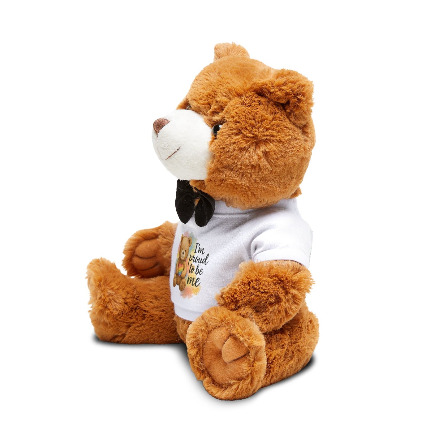 Proud Bear Plush Toy, Soft Teddy Bear with Customizable T-Shirt, Adorable Gift for Kids, Baby Showers, Birthdays, and Celebrations