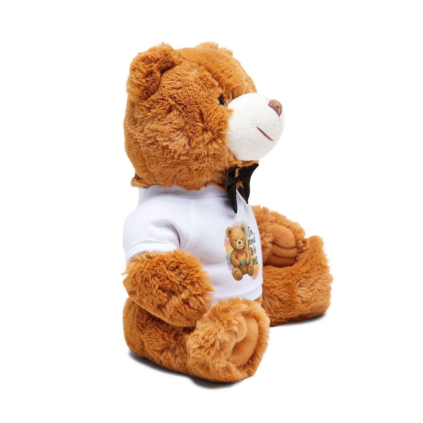 Proud Bear Plush Toy, Soft Teddy Bear with Customizable T-Shirt, Adorable Gift for Kids, Baby Showers, Birthdays, and Celebrations