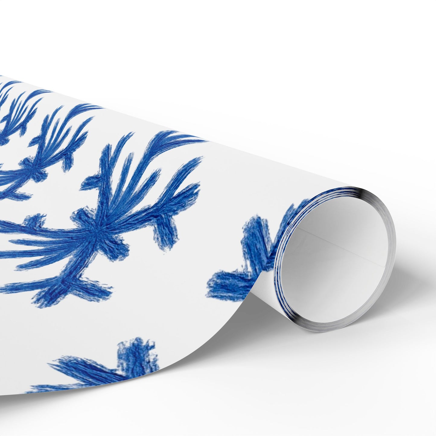 Elegant Gift Wrap Paper for Holidays, Special Occasions, Birthdays, Unique Wrapping, Floral Design, Blue Snowflake Patterns