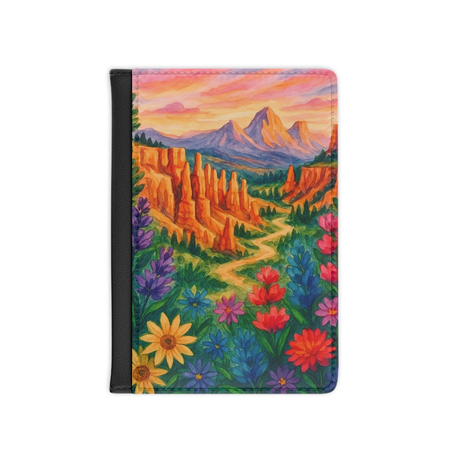 Vibrant Passport Cover, Travel Accessory, Nature Design, Floral Art, Gift for Travelers, Adventure Journal