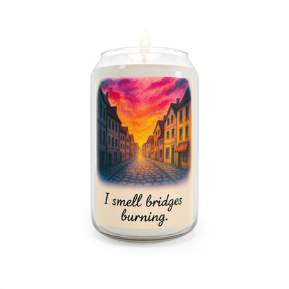Scented Soy Candle - "I Smell Bridges Burning" - Cozy Home Decor, Gift for Friends, Relaxation, Aromatherapy, Handmade Candle