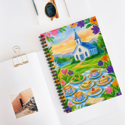 Whimsical Floral Spiral Notebook - Perfect for Journaling, Note-taking, Gifts, Stationery Lovers, Spring Celebrations