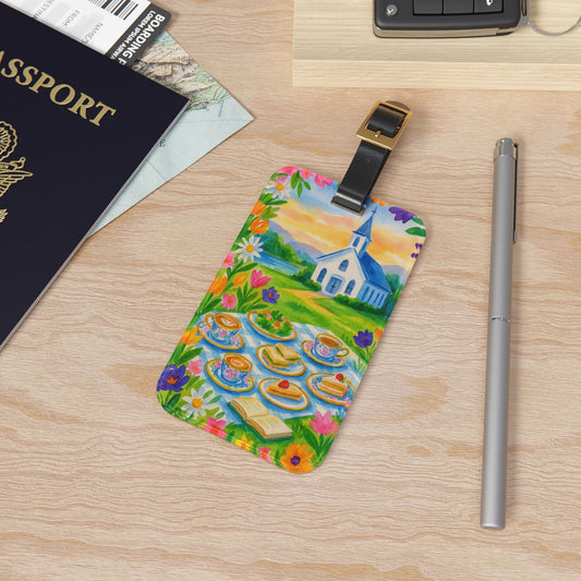 Colorful Luggage Tag with Floral Design, Travel Accessory for Adventure Lovers, Personalized Gifts, Vacation Essentials, Cute Travel Decor