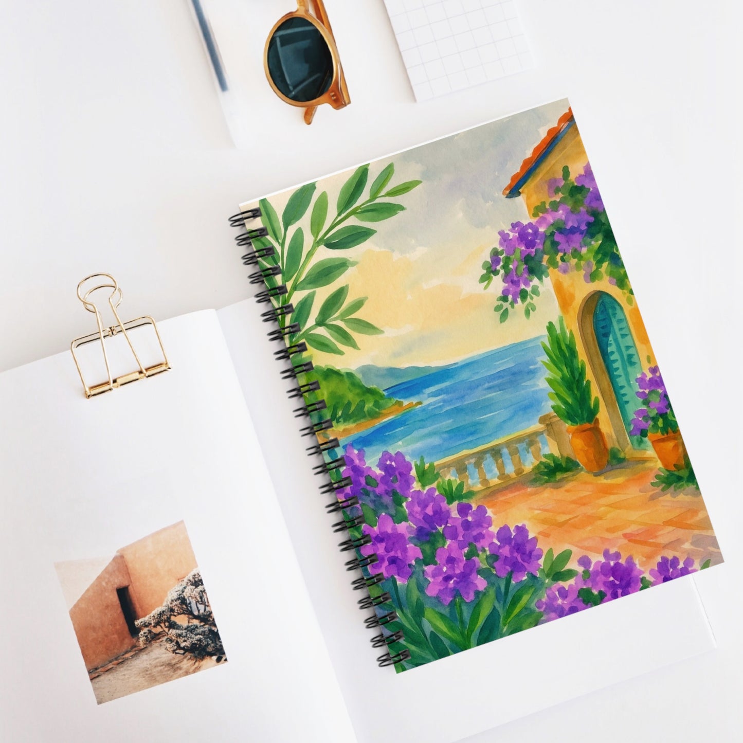 Beautiful Floral Spiral Notebook - Ruled Line, Nature Journal, Art Sketchbook, Gift for Writers, Travel Diary, Eco-Friendly