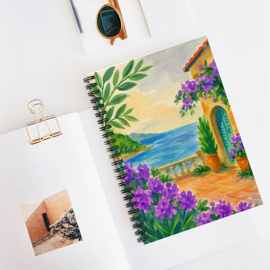 Beautiful Floral Spiral Notebook - Ruled Line, Nature Journal, Art Sketchbook, Gift for Writers, Travel Diary, Eco-Friendly