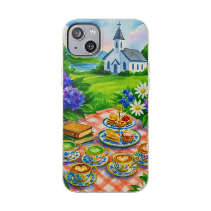 Biodegradable Phone Cases with Charming Tea Party Design, Eco-Friendly Phone Cover, Gift for Nature Lovers, Fun & Whimsical Style