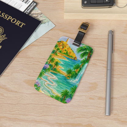 Tropical Destination Luggage Tag - Personalized Travel Accessory for Vacation Lovers, Beach Trip Gift, Airline Travel, Adventure [...]