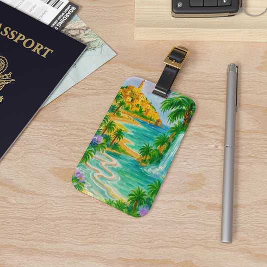Tropical Destination Luggage Tag - Personalized Travel Accessory for Vacation Lovers, Beach Trip Gift, Airline Travel, Adventure [...]