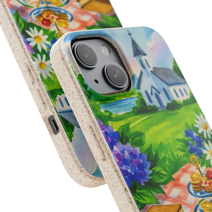 Biodegradable Phone Cases with Charming Tea Party Design, Eco-Friendly Phone Cover, Gift for Nature Lovers, Fun & Whimsical Style