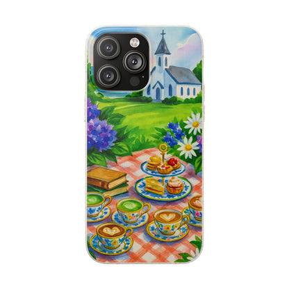 Biodegradable Phone Cases with Charming Tea Party Design, Eco-Friendly Phone Cover, Gift for Nature Lovers, Fun & Whimsical Style