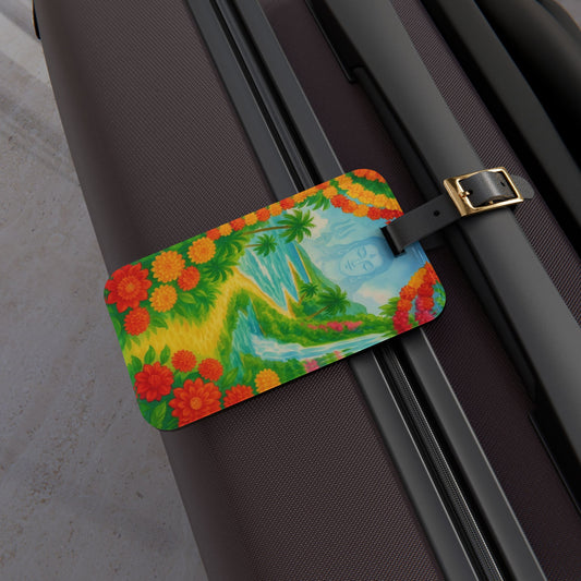 Tropical Luggage Tag, Travel Accessory, Floral Luggage Identifier, Gift for Travelers, Vacation Essentials