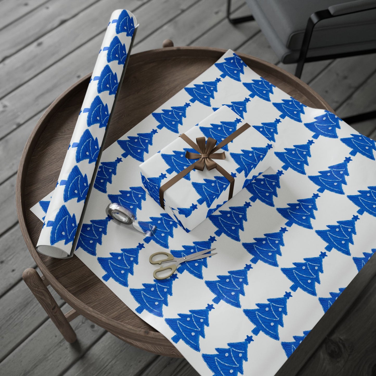 Charming Blue Wrapping Paper for Any Occasion, Gift Wrap, Holiday Decor, Party Supplies, Eco-Friendly Gift Wrap