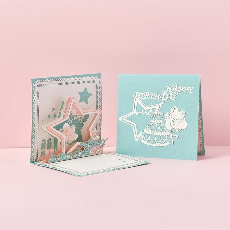 3D Sakura Kissing Lover Greeting Card