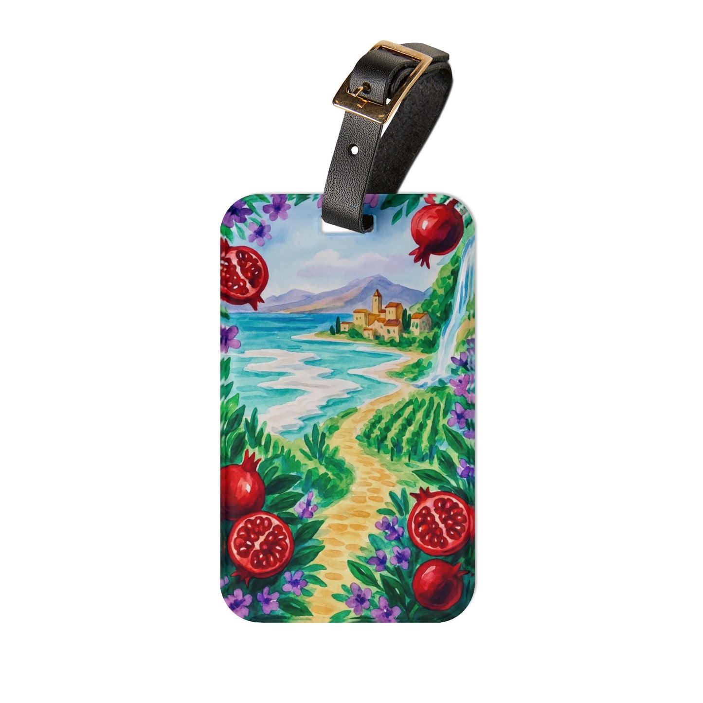 Vibrant Luggage Tag with Scenic Landscape, Travel Accessory for Travelers, Vacation Essentials, Unique Gift Idea, Summer Getaway