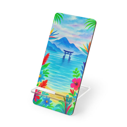 Tropical Smartphone Stand, Cute Phone Holder, Floral Desk Decor, Mobile Stand, Gift for Her, Home Office Accessory