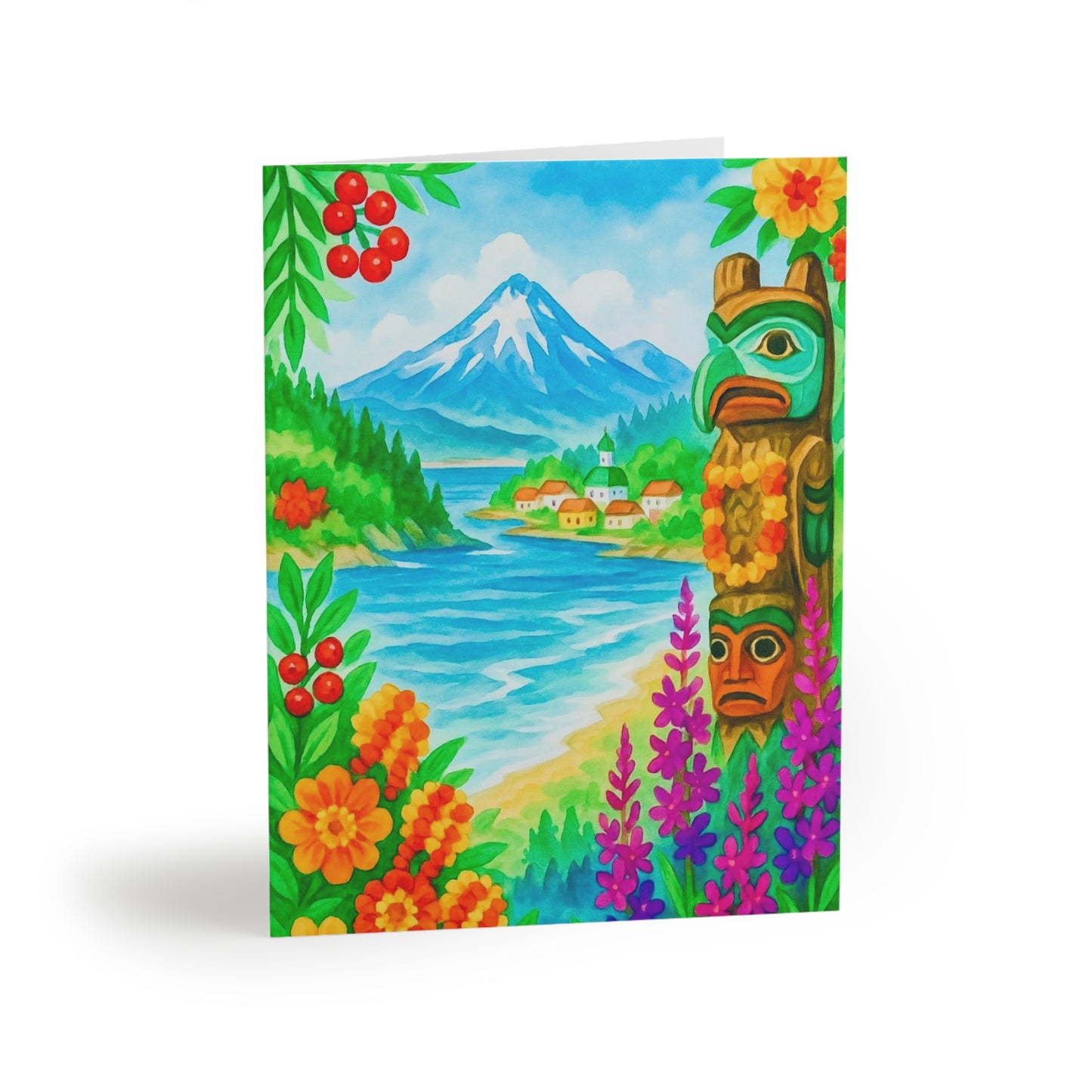 Vibrant Nature Greeting Cards: Scenic Floral & Totem Designs for All Occasions, Thank You Notes, Birthday Cards, Holiday Greetings