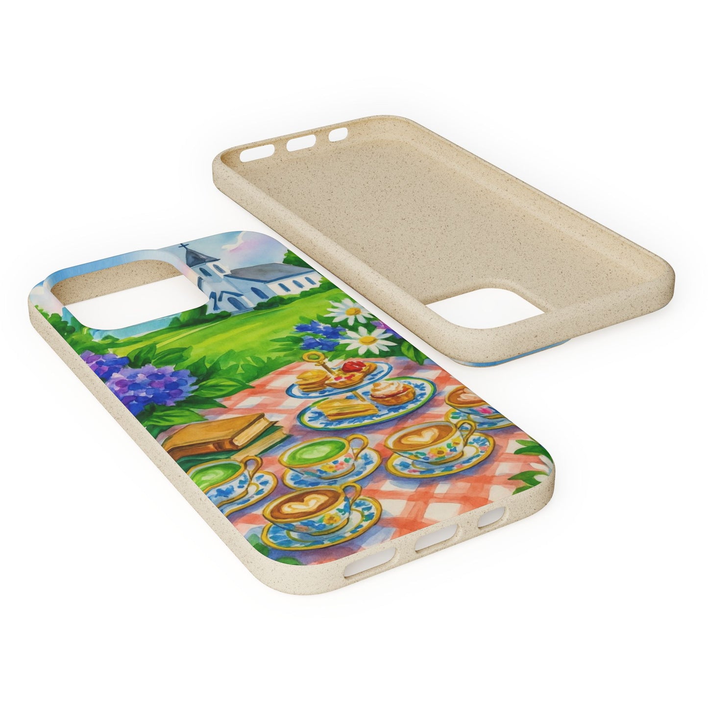 Biodegradable Phone Cases with Charming Tea Party Design, Eco-Friendly Phone Cover, Gift for Nature Lovers, Fun & Whimsical Style