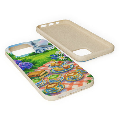 Biodegradable Phone Cases with Charming Tea Party Design, Eco-Friendly Phone Cover, Gift for Nature Lovers, Fun & Whimsical Style