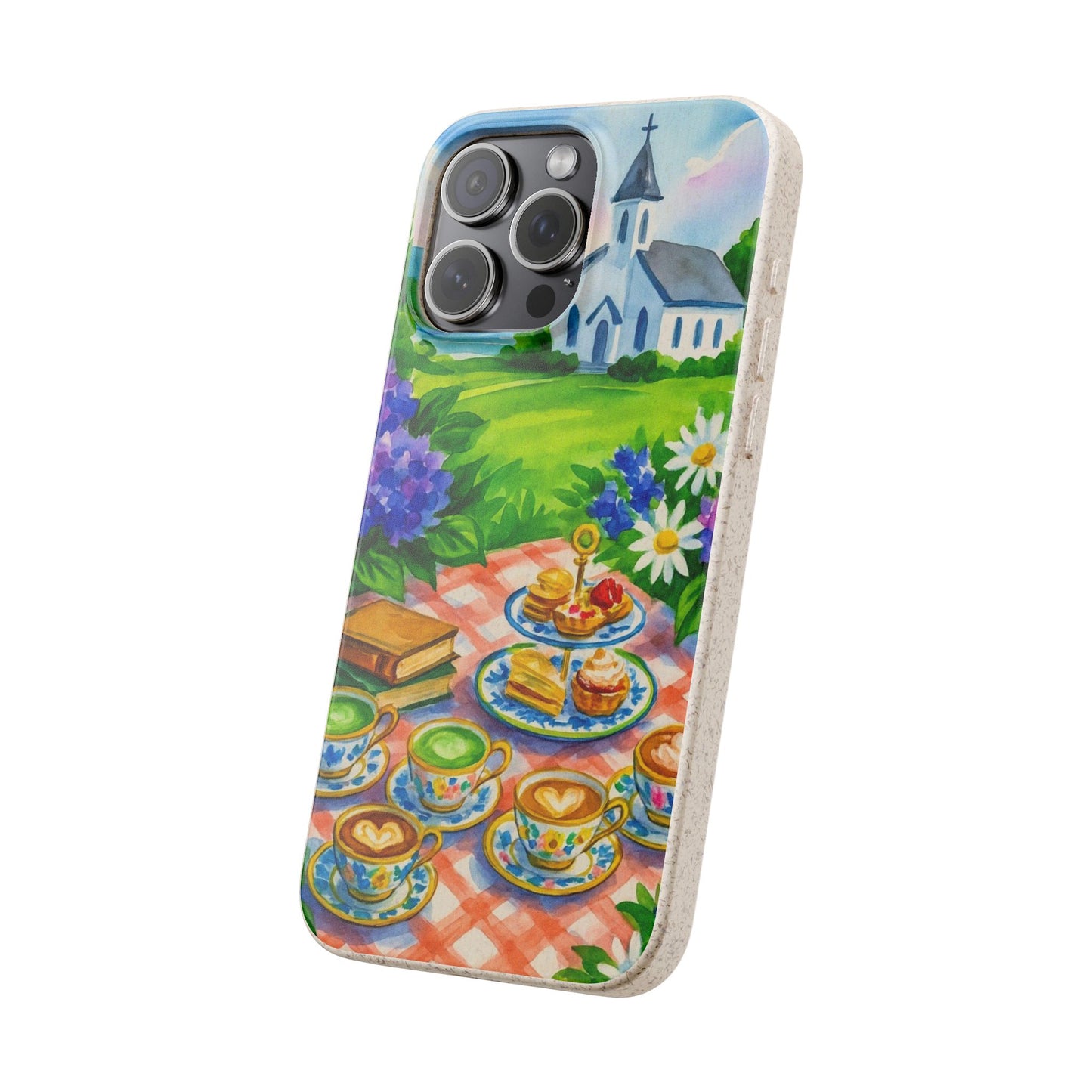 Biodegradable Phone Cases with Charming Tea Party Design, Eco-Friendly Phone Cover, Gift for Nature Lovers, Fun & Whimsical Style