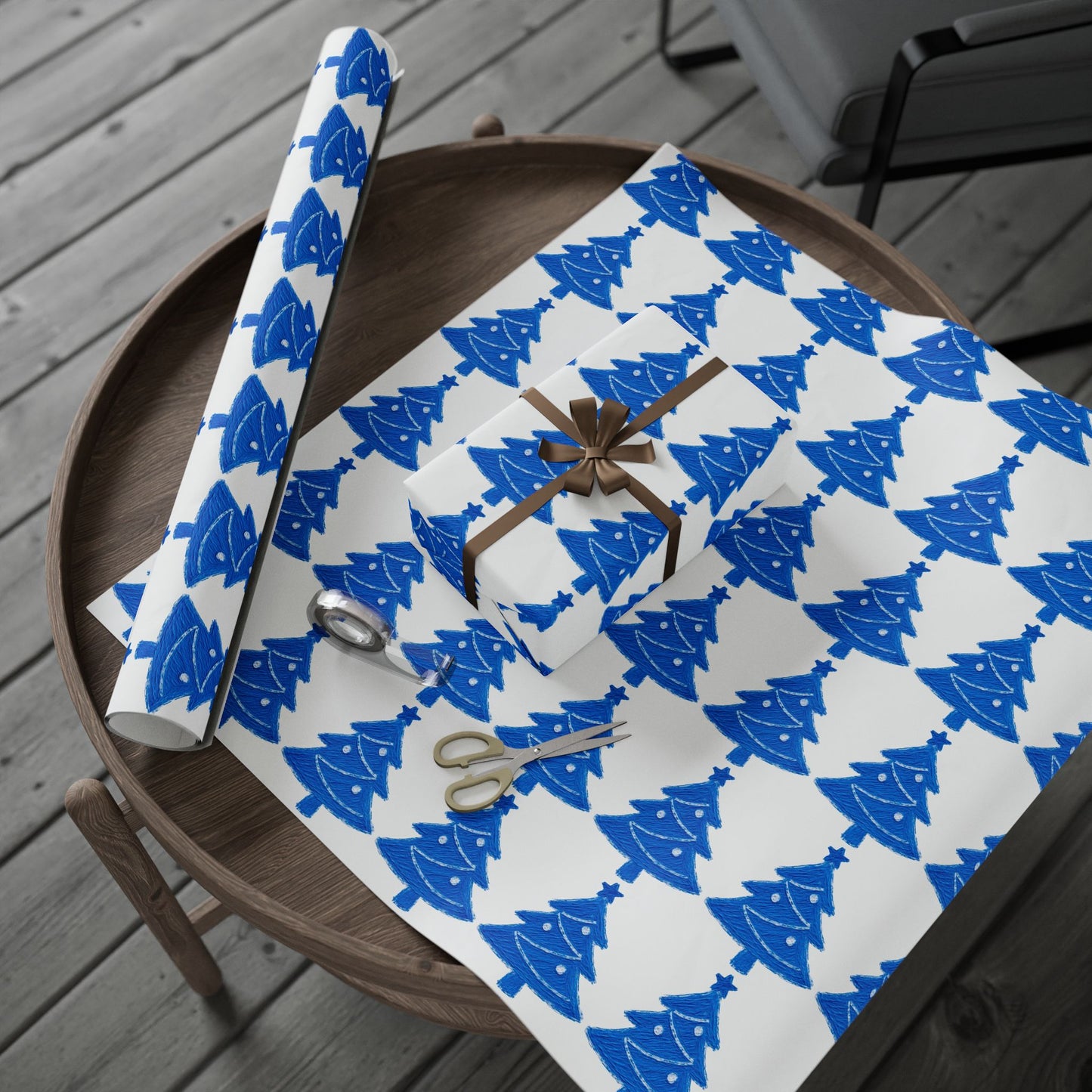 Charming Blue Wrapping Paper for Any Occasion, Gift Wrap, Holiday Decor, Party Supplies, Eco-Friendly Gift Wrap
