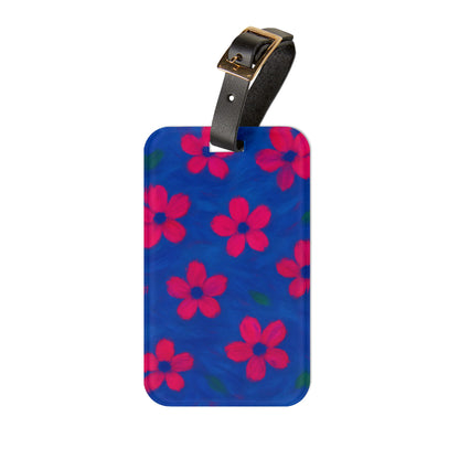 Floral Luggage Tag, Vibrant Travel Accessory, Personalized Holiday Gift, Summer Travel Essentials, Flower Pattern ID Tag