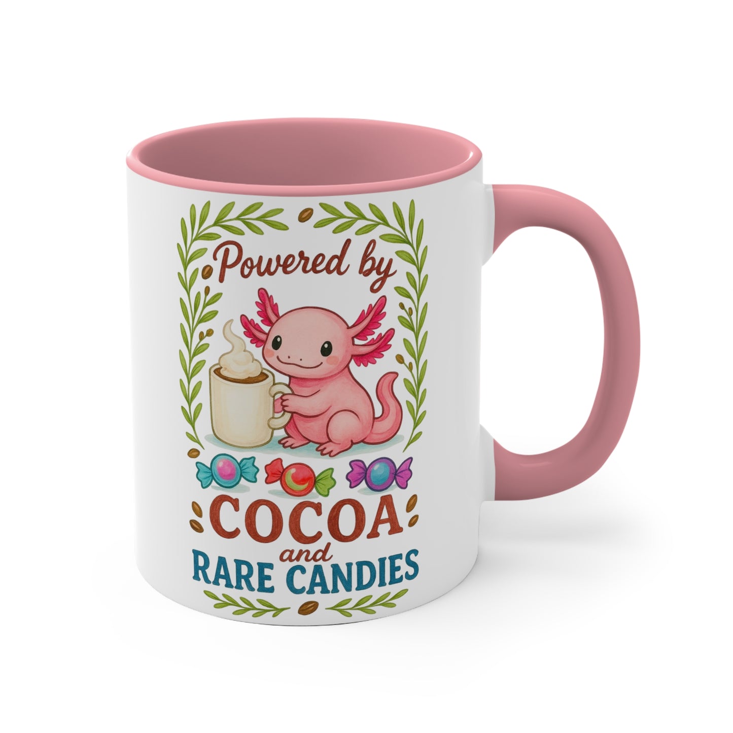 Cute Fantasy Mug: Powered by Cocoa and Rare Candies, Unicorn Gifts, Magical Drinkware, Kawaii Coffee Cup, Unique Housewarming Present